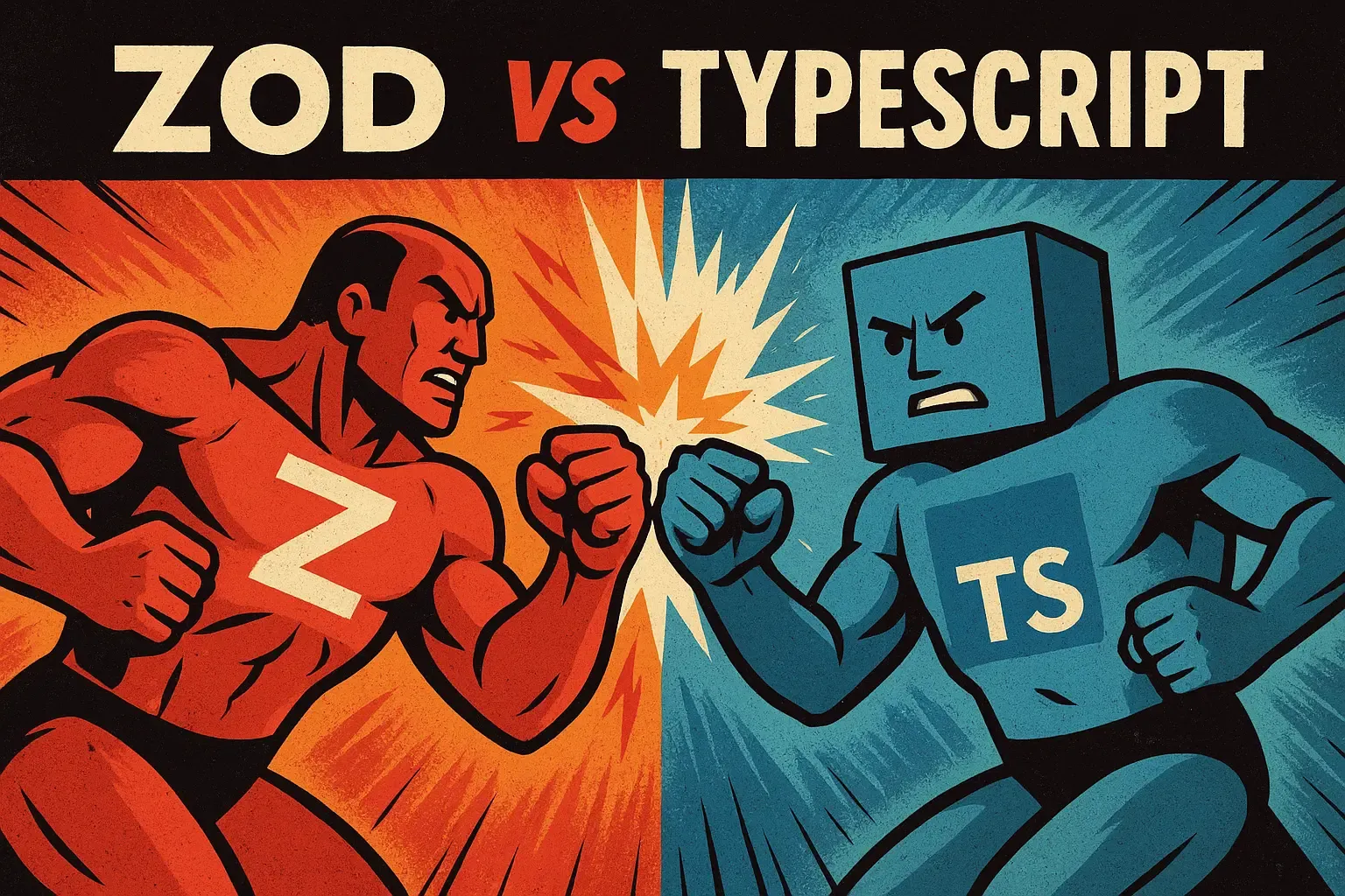 Illustration of a Zod schema with the type inference function in TypeScript.